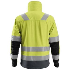 Veste de sécurité haute visibilité certifiée CE, confortable, classe 2, réfléchissante, jaune avec bandes argentées, fermeture éclair, pour travaux routiers - Product Image 4