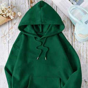 Sudadera con capucha extragrande para mujer, color verde oscuro, informal, de forro polar suave, para uso diario, moda de invierno. - Product Image 1