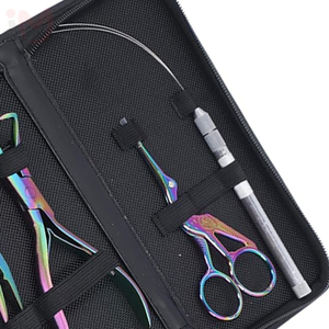 4pcs Hair Extension Tool <b>Kit</b> Pliers Wire Loop <b>Beading</b> Hook Needle Scissors Stainless Steel Professional Salon <b>Kit</b> OEM - Product Image 2