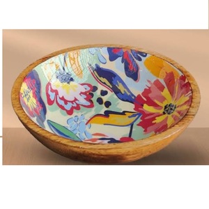 Bol en émail et bois au design créatif, idéal pour la décoration de table, les fruits frais, les pâtes, les desserts ou comme bol de service pour les fêtes - Vente chaude - Product Image 4