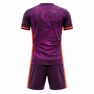 Uniformes de Fútbol Personalizados, Conjunto de Camiseta y Pantalones Cortos Purple Vortex, Kits de Fútbol Sublimados, Secado Rápido, Transpirables, 100% Poliéster, Cuello en V - Product Image 2