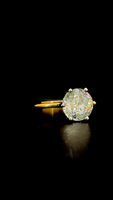 4 Carat 10mm Couleur Blanche Solitaire Taille Portugaise Moissanite Diamant Bague Pierre Or 18 Carats Matériau Moissanite Bague Femme