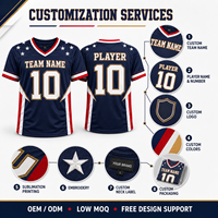 Maillot de football américain personnalisé pour adultes, respirant, séchage rapide, impression par sublimation, uniforme d'équipe, logo imprimé, nom et numéro du joueur