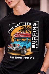 T-shirt pour homme UrbanFlex tendance, décontracté, en coton, imprimé graphique, pour tous les jours - Product Image 5