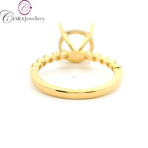 NUEVO MODELO 18K Au750 Blanco/Amarillo/Oro rosa y anillo de compromiso de dos tonos con forma redonda de diamante natural de 4.00CT para boda - Product Image 6