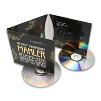 Laminación con Recubrimiento Brillante, Empaque para 6 Discos CD con Impresión en Dorado