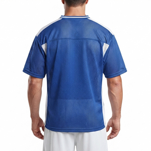 Maillot de lacrosse pour homme en mesh à col en V, manches courtes, respirant, épaules tombantes - Product Image 2