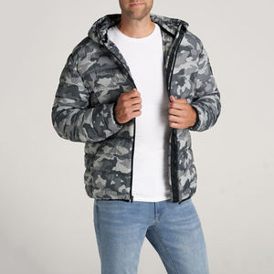 Fully Customized Men's Waterproof Canvas Puffer <b>Jackets</b> Polyester Wadding Filled Winter DDP Shipping - Product Image 1