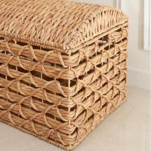 Rectangular storage chest <b>with</b> curved <b>lid</b> vintage style Handmade Storage <b>Basket</b> Wholesale eco-friendly Made in Vietnam - Product Image 4