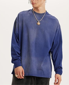 Sweat-shirt vintage délavé à l'acide pour homme, col rond oversize, pull élégant à manches longues, vente directe d'usine, logo personnalisé OEM - Product Image 6