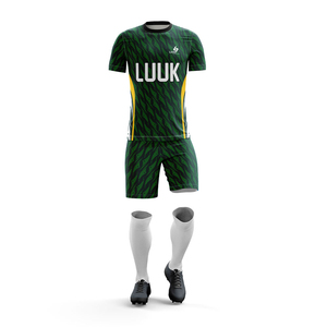 Ensemble maillot et short de football respirant à séchage rapide, manches courtes, imprimé par sublimation, kit d'entraînement personnalisé pour équipe - Product Image 4
