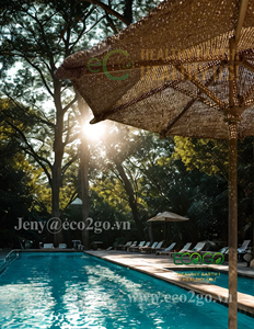 Parasol en fibre de coco pour l'extérieur, idéal pour les stations balnéaires, les piscines, les jardins et les restaurants - Product Image 6