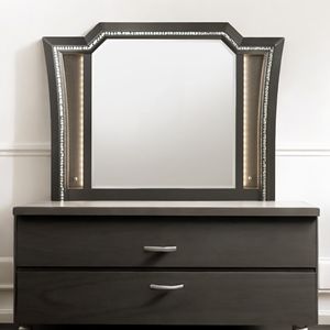 Specchio LED Kaitlyn con finitura grigio metallizzato - Product Image 1