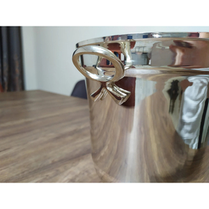 Customized Handmade Metal Ice Bucket With Silver Finished & Tong Soft Drinks <b>Cooled</b> Storage Basket Indoor Parties ice cube - Product Image 4