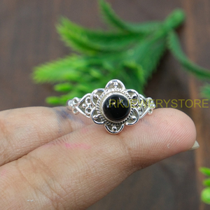 Anillo de ónix negro, anillo de plata de ley 925, anillo de piedra negra, anillo de diseño hecho a mano, anillos de compromiso de boda para mujer, regalo de Navidad - Product Image 5