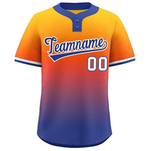 Athletic Apparel Baseball Jersey Uniform Poly Spandex Blend Gradient Pattern Custom Labels Quick Dry <b>Edge</b> To <b>Edge</b> Print - Product Image 4