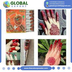 Nuevo y Moderno Henna Mehndi en Conos de Color Rojo Cereza Herbal de Primera Calidad Sin Amoníaco, Pasta para Tatuajes Temporales Sin Dolor para Bodas - Product Image 4