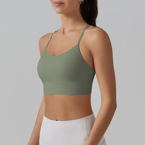 Fabricant de soutiens-gorge de sport personnalisés, extensibles, respirants, unis pour femmes, séchage rapide, nylon, élasthanne, OEM, hauts de sport, gym, yoga, fitness, vêtements de sport - Product Image 5