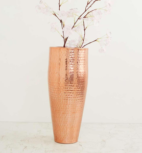 Handcrafted Copper Hammered Table <b>Vase</b> with Elegant Tall Metallic Pot and <b>Unique</b> Texture for Luxury Contemporary Decor - Product Image 3