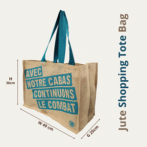 Bolsa de Compras de Yute Personalizada con Asas de Cinta de Algodón, Bolsa Ecológica para Supermercado, Promocional y de Venta Minorista - Product Image 2