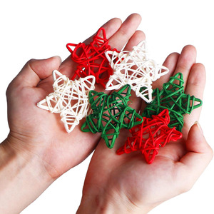 Étoiles en rotin colorées en gros pour décorations lumineuses de Noël, lumières décoratives d'intérieur pour festivals - Product Image 5