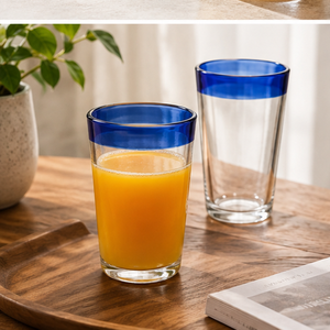 Gobelets à boire réutilisables en borosilicate transparent de 330 ml, faits à la main, modernes, sans plomb, pour whisky, eau, jus, usage festif, en gros - Product Image 1