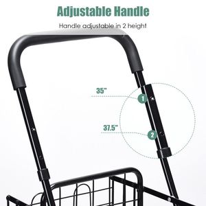 Carrello Pieghevole con Manico Regolabile e Ruote per un'Esperienza di Shopping Conveniente - Product Image 5