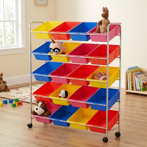 Modern PP 20 Bin Space-Saving <b>Large</b> Capacity Children's Bedroom Storage Furniture - Product Image 3
