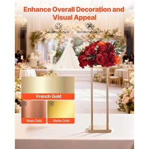 10 pièces, support à fleurs en métal doré laminé de 23,62 pouces, support de présentation florale pour décoration de mariage, centre de table de mariage - Product Image 4