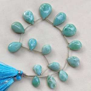 Perles de jaspe bleu vert naturel taillées en brillant, brin de 9 pouces, pierres précieuses pour la fabrication de bijoux, Gemmes Zubeda, évaluées par un tiers - Product Image 1