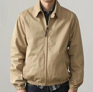 Blouson bomber en toile kaki pour homme, imperméable, à capuche, avec logo sur le devant, fermeture éclair, col montant, décontracté, pour l'automne, coupe classique - Product Image 1