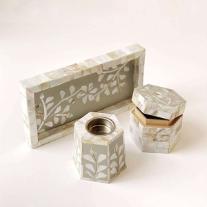 Ensemble de brûleurs à bakhoor en nacre exquis pour les maisons arabes, brûleur d'encens tendance de haute qualité pour la décoration du salon - Product Image 1