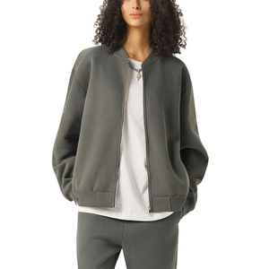 Sudadera de algodón grueso con hombros caídos, cuello alto, estilo americano, informal y moderno, con cremallera para hombre. - Product Image 5