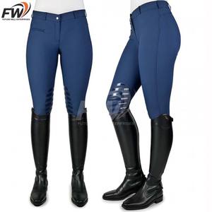 Leggings de equitación de cintura alta con estampado de silicona en todo el asiento y bolsillos para móvil, al por mayor - Product Image 2