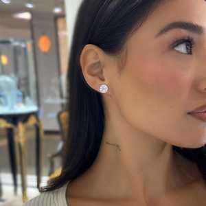 6 Carat Round Cut Lab Grown Diamond Stud Earrings 3ct Three Prong Martini Solitaire For Women 10k 14k 18k <b>Solid</b> Gold Manufacture - Product Image 3