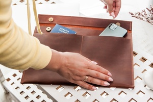 Housse pour ordinateur portable en cuir véritable souple personnalisée housse de sac de transport pour ordinateur portable de style décontracté LLS-0093 étanche - Product Image 5