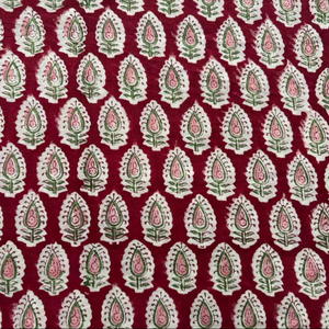 Red Hand Block Printed Cotton Fabric Small Paisley Buti Pattern Indian Handmade Cotton Fabric Traditional Jaipuri Print Material - Product Image 4