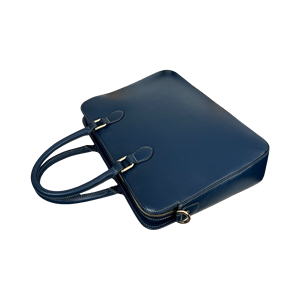 Bolsa para Portátil de Cuero Genuino, Suave, Elegante, Azul Marino, Diseño Casual de Lujo para Uso Profesional - Product Image 3