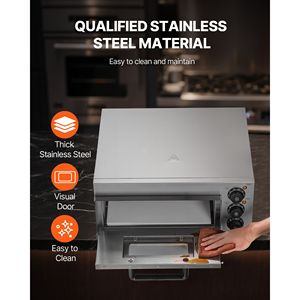 Forno Elettrico Commerciale da Banco per Pizza a Singolo Ripiano da 14 Pollici in Acciaio Inossidabile con Maniglia in Pietra, Forno Tostapane Multiuso - Product Image 5