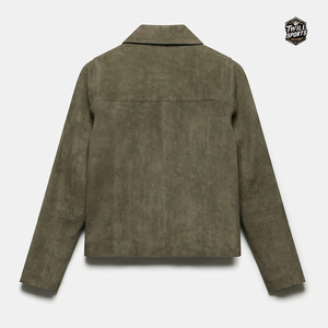 Twill Sports 6 Button Women's Leather Knitted Waterproof Breathable Quilted Bomber <b>Jacket</b> Lightweight For Winter Fashion - Product Image 2