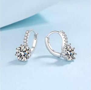 Boucles d'oreilles clous en gros avec certificat GRA, diamants de laboratoire, moissanite, boucles d'oreilles de mariage en argent sterling 925 - Product Image 4