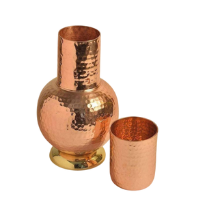 Luxury Hammered Copper Water Pitcher Vintage Style Durable <b>Jug</b> for <b>Drinks</b> Party Use 500-1000ml Metal Pitcher - Product Image 5