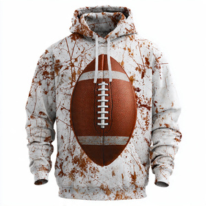 Sweat à capuche de football pour hommes en sublimation, pull-over 100 % polyester, vente en gros - Product Image 5