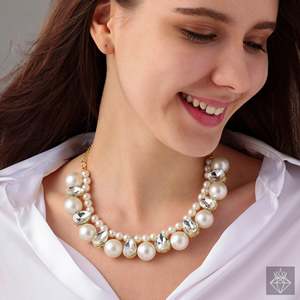 PRAO Collar Llamativo Elegante Diseño de Cristal y Perla - Product Image 2