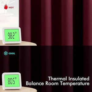 Tende Oscuranti Termoisolanti Rosso Borgogna da 160 cm, 2 Pannelli Solidi G per Camera da Letto e Soggiorno - Product Image 5