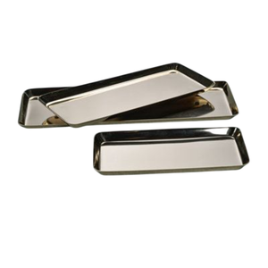 Bandeja de Servicio de Acero Inoxidable de Alta Calidad con Asas, Elegante Plato Rectangular para Hotel y Hogar, Bandeja de Servicio Metálica - Product Image 6