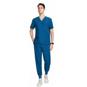 Ensembles de blouses médicales classiques unisexes en coton blanc, en tissu jersey, avec détection d'aiguilles, pour infirmières professionnelles, usage hospitalier - Product Image 1