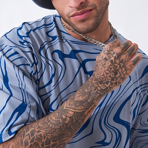 T-shirt Homme Personnalisé Coupe Ample 100% Coton Épais 260 g/m² DTG Style Urbain Rétro Effet Délavé Vierge - Product Image 2