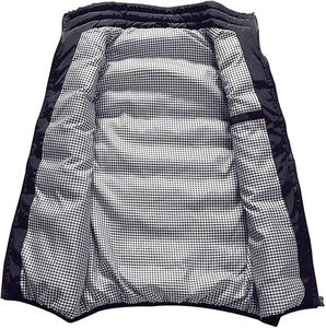 Chaleco Acolchado sin Mangas, Chaqueta Tipo Parka Reversible, Impermeable, Transpirable, Informal, Delgada, de Poliéster, para Invierno, con Botones - Product Image 2