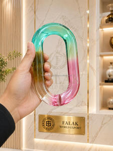 Décoration murale en résine acrylique à maillons de chaîne, sculpture suspendue dégradée, grandes chaînes entrelacées pour salle de bain, vente en gros - Product Image 5